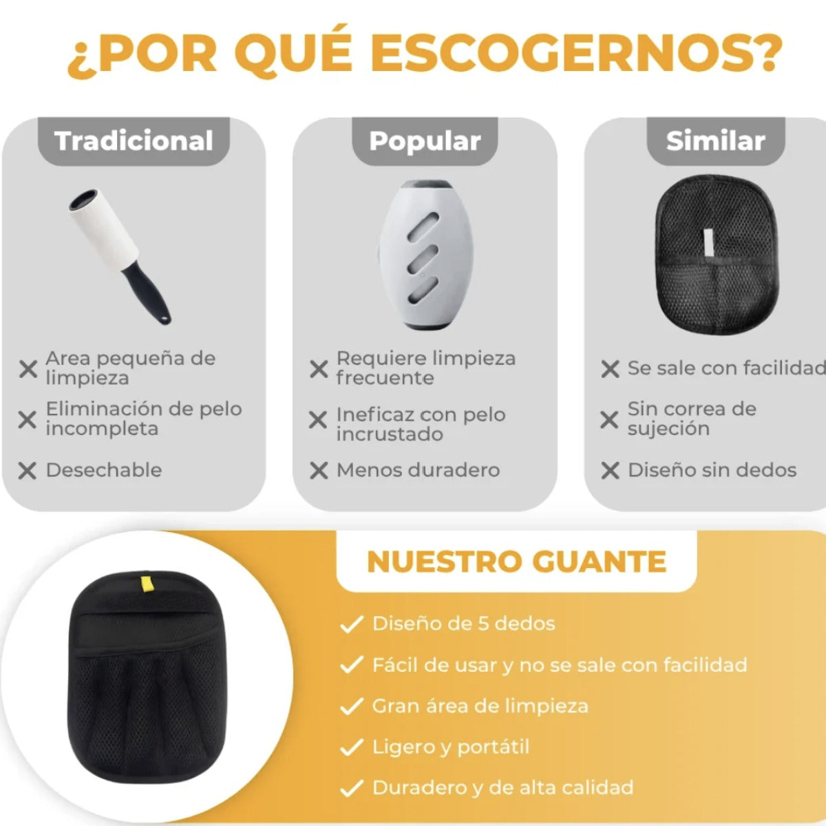 "Dile adiós a los pelos de mascota en segundos con el Guante Electroestático"