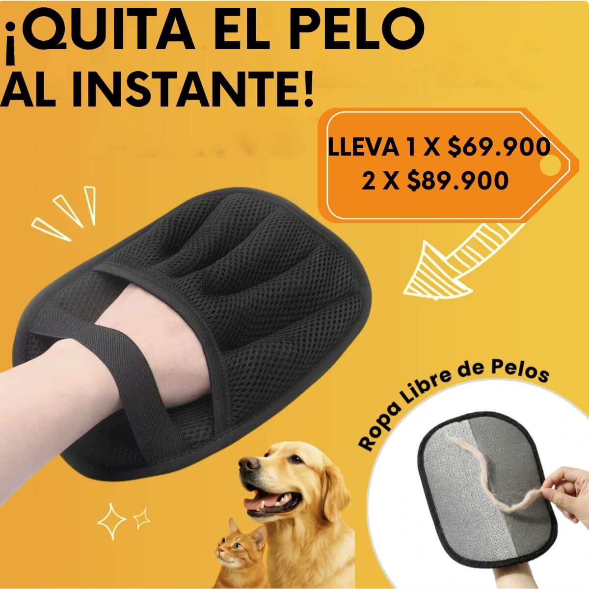 "Dile adiós a los pelos de mascota en segundos con el Guante Electroestático"