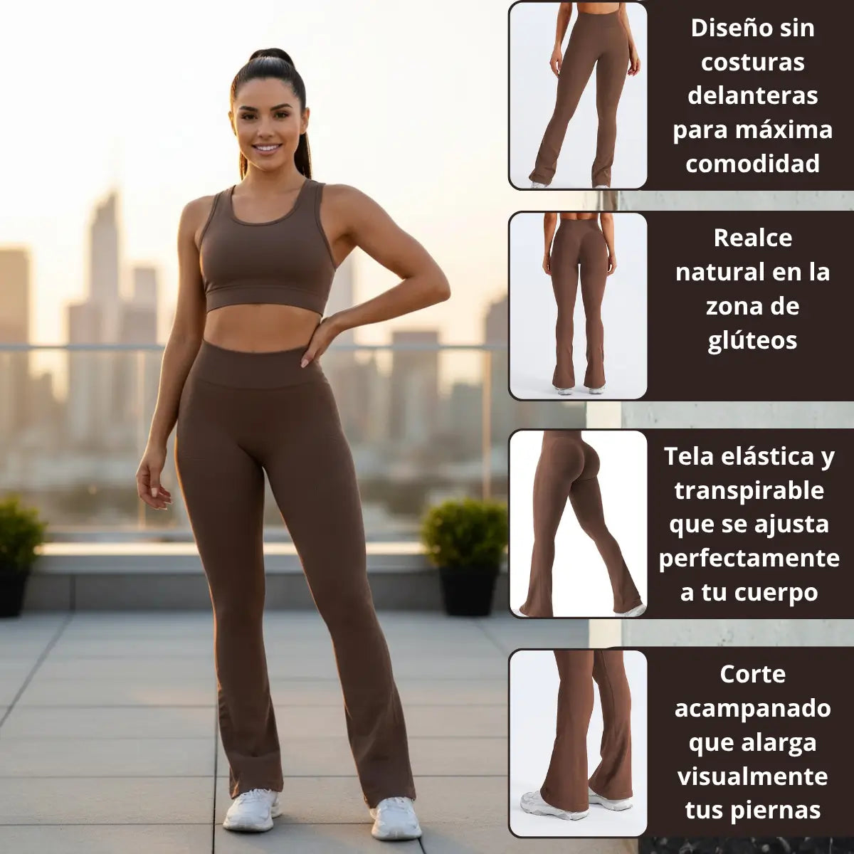 Leggins Acampanados con Efecto Realce – Comodidad, estilo y confianza en un solo pantalón