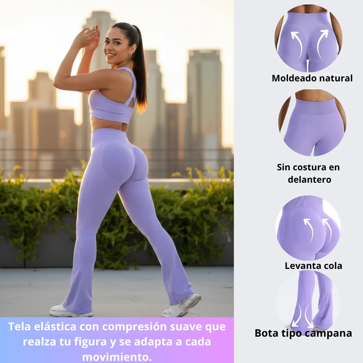 Leggins Acampanados con Efecto Realce – Comodidad, estilo y confianza en un solo pantalón