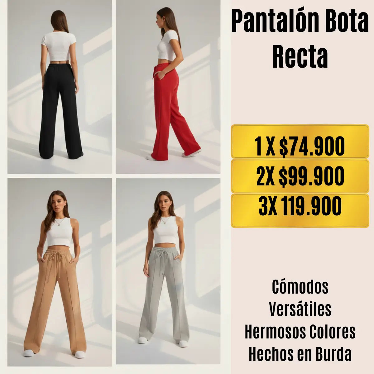 Pantalón Bota Recta: Comodidad y estilo que te acompañan