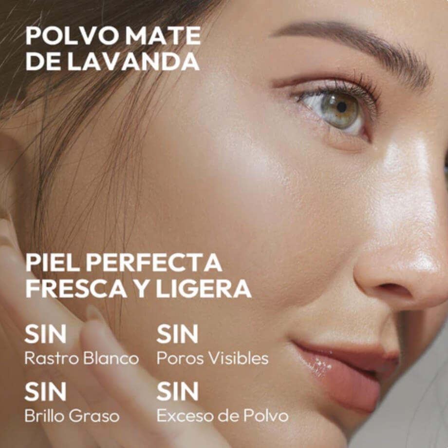 Polvo Mate Lavanda: Adiós Brillo, Hola Tez Perfecta