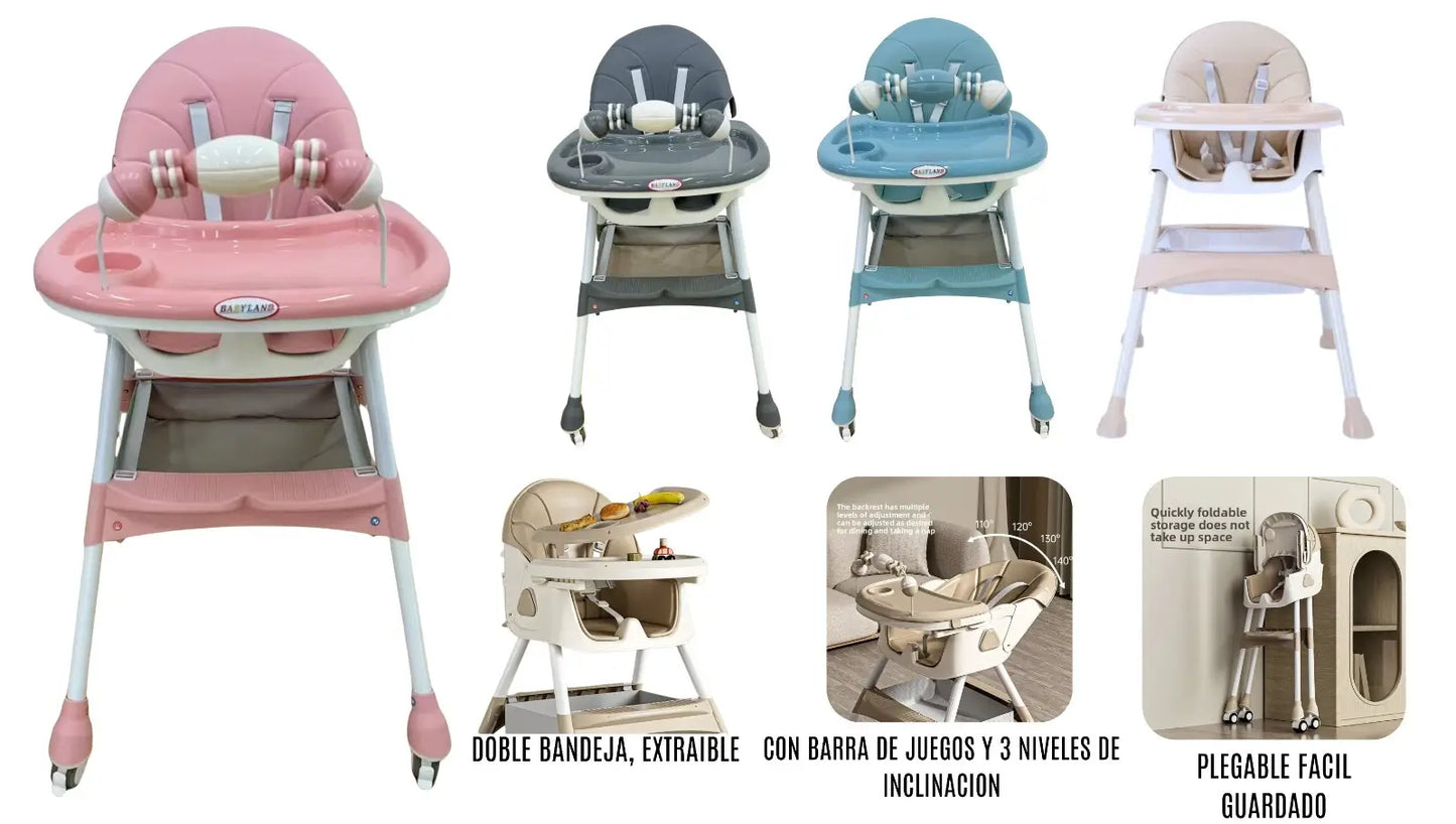 Silla multifuncional 6 en 1 + Juego sensorial Montessori: crece con tu bebé y simplifica tu día a día